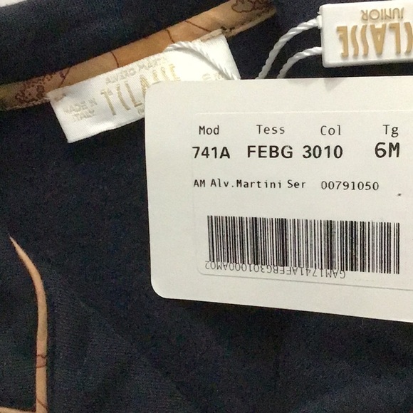 NWT Alviero Martini Baby Girl Zip Up Jacket Size 6 Months Navy Geo Map Trim - Picture 7 of 10